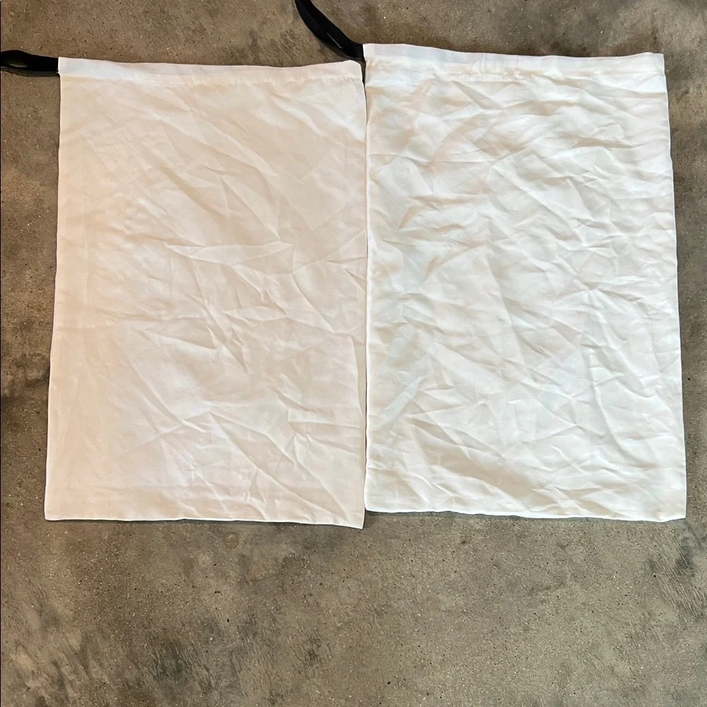 Authentic Gucci White Drawstring Dust Bags with Black Logo